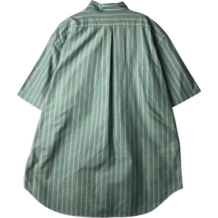 Ralph Lauren Classic Fit Multi-Stripe Short-Sleeve Button-Down Striped Shirt, Men's Size XL (approx.) cotton green type Vintage Second Hand