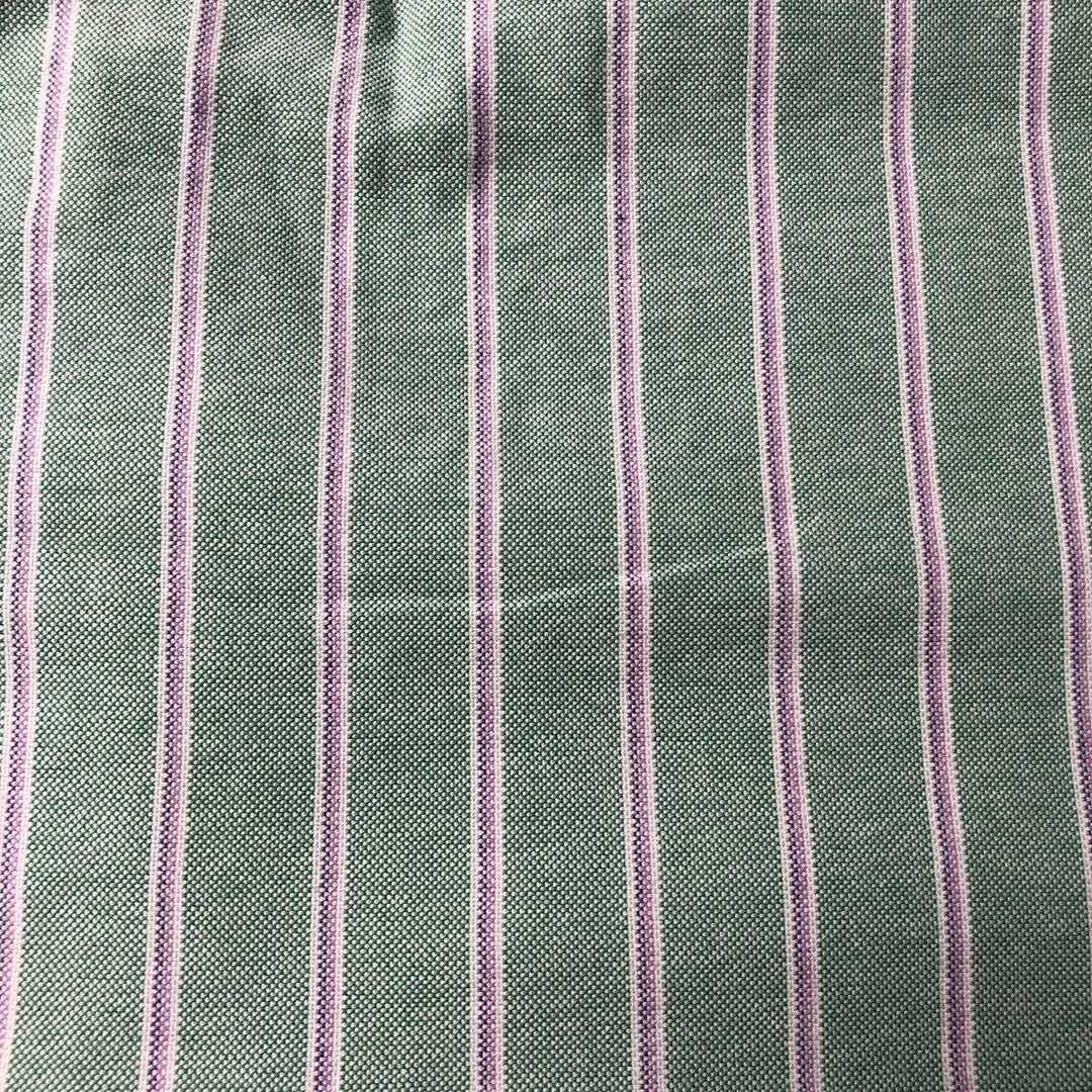 Ralph Lauren Classic Fit Multi-Stripe Short-Sleeve Button-Down Striped Shirt, Men's Size XL (approx.) cotton green type Vintage Second Hand