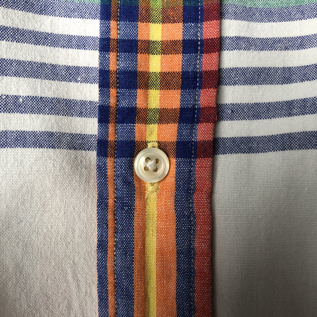 Ralph Lauren short sleeve button down check shirt, men's size S cotton white type Vintage Second Hand