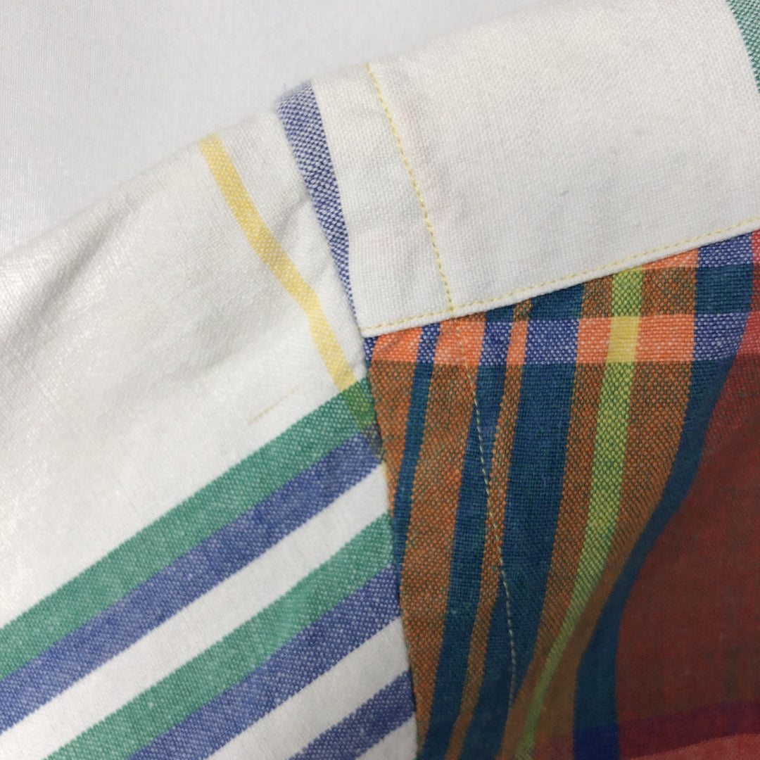 Ralph Lauren short sleeve button down check shirt, men's size S cotton white type Vintage Second Hand
