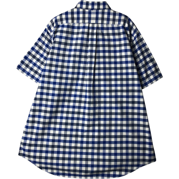 Ralph Lauren short sleeve button down check shirt, men's XL size cotton blue type Vintage Second Hand