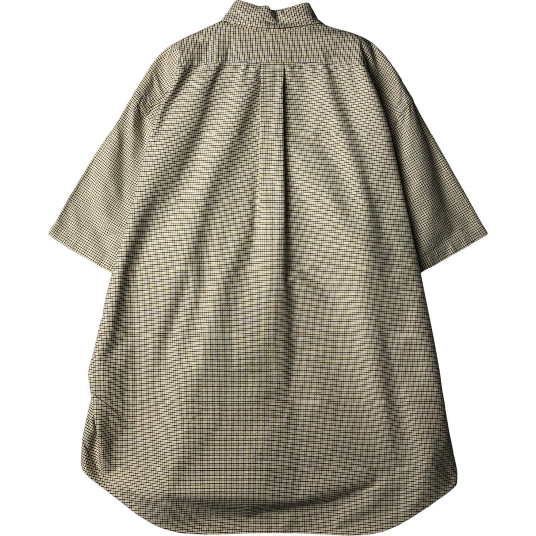 Ralph Lauren BLAKE short sleeve button down check shirt men's XL size cotton yellow type Vintage Second Hand