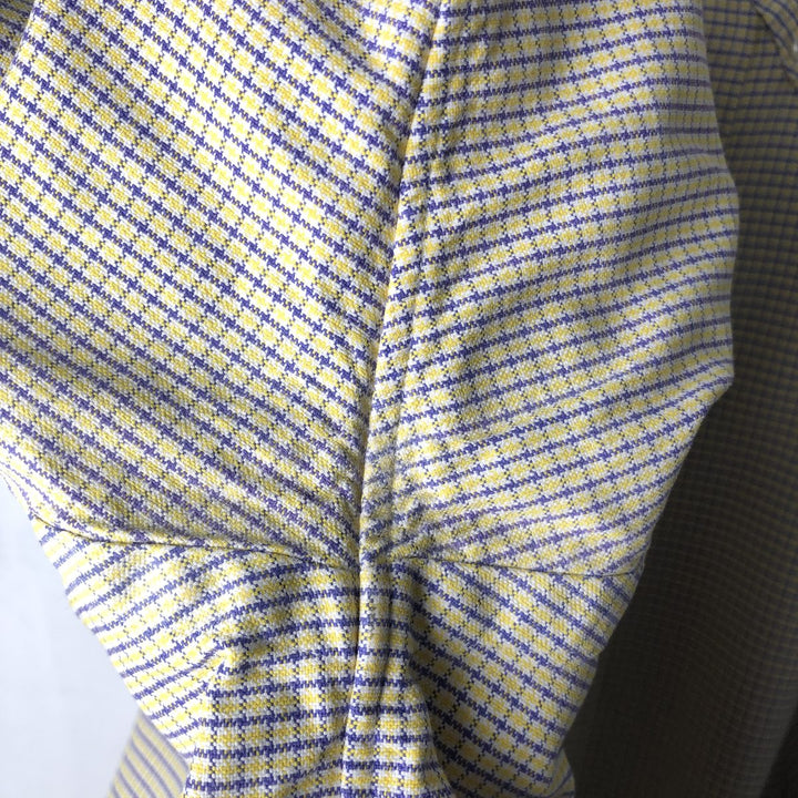 Ralph Lauren BLAKE short sleeve button down check shirt men's XL size cotton yellow type Vintage Second Hand