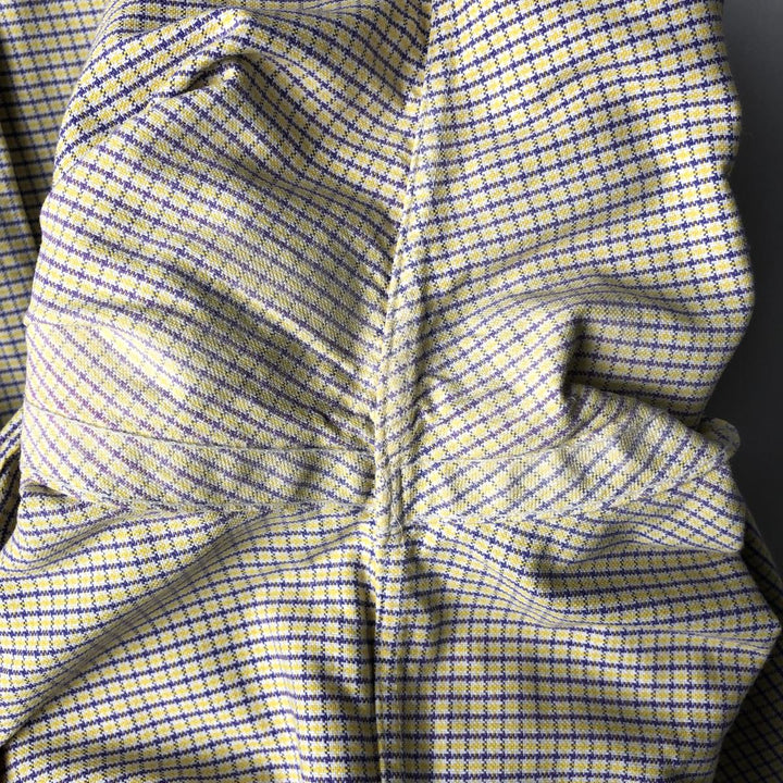 Ralph Lauren BLAKE short sleeve button down check shirt men's XL size cotton yellow type Vintage Second Hand