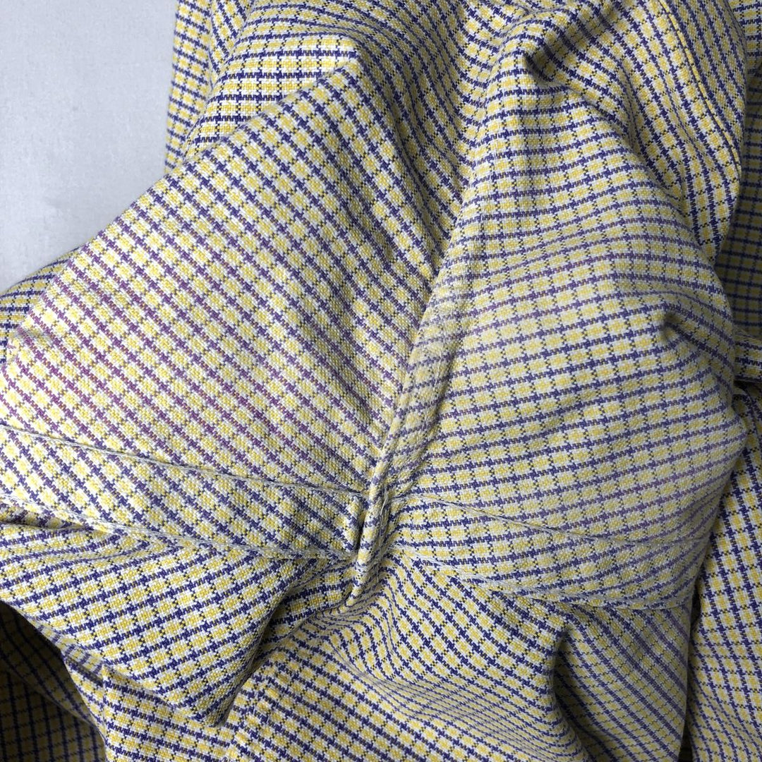 Ralph Lauren BLAKE short sleeve button down check shirt men's XL size cotton yellow type Vintage Second Hand