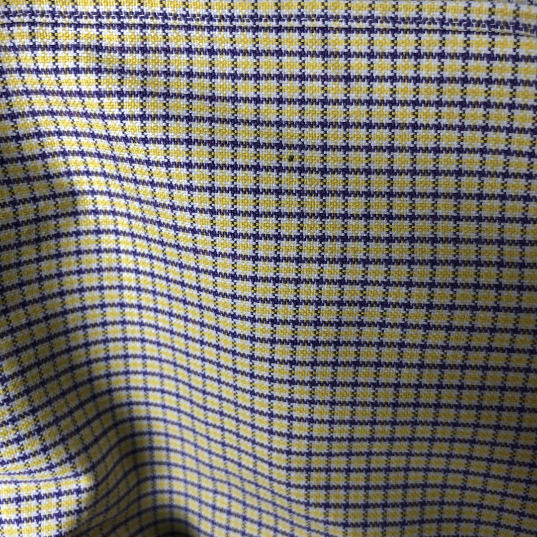 Ralph Lauren BLAKE short sleeve button down check shirt men's XL size cotton yellow type Vintage Second Hand