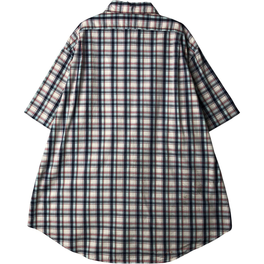 Ralph Lauren POLO by Ralph Lauren short sleeve cotton check shirt, men's XXL size cotton white type Vintage Second Hand
