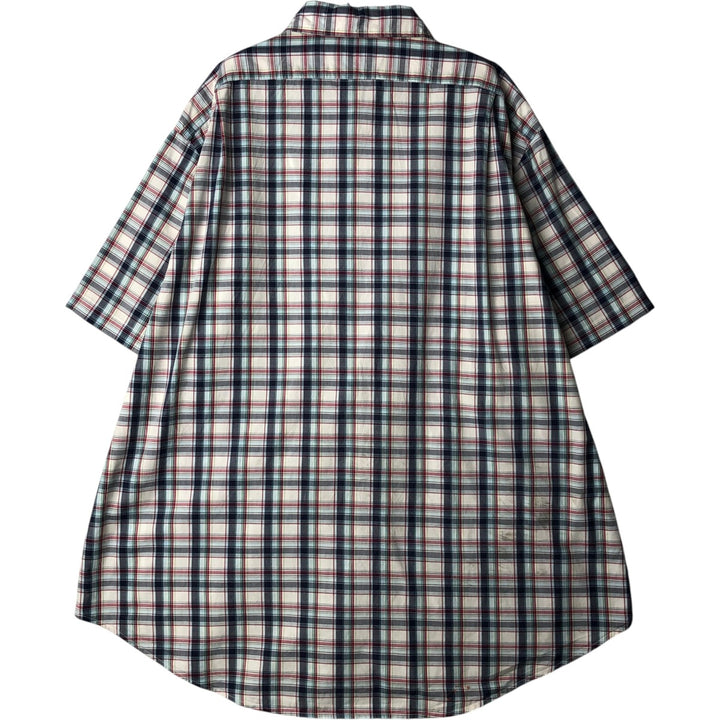 Ralph Lauren POLO by Ralph Lauren short sleeve cotton check shirt, men's XXL size cotton white type Vintage Second Hand