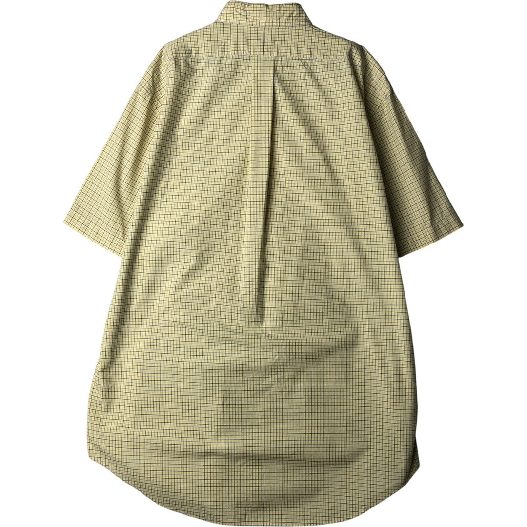 Ralph Lauren Classic Fit short sleeve button down check shirt, men's size L cotton yellow type Vintage Second Hand