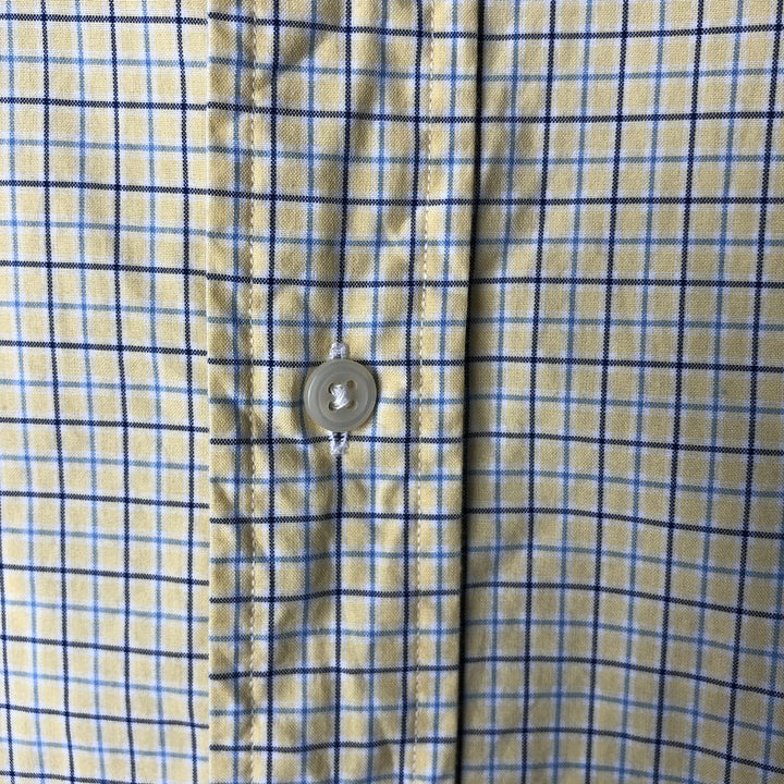 Ralph Lauren Classic Fit short sleeve button down check shirt, men's size L cotton yellow type Vintage Second Hand