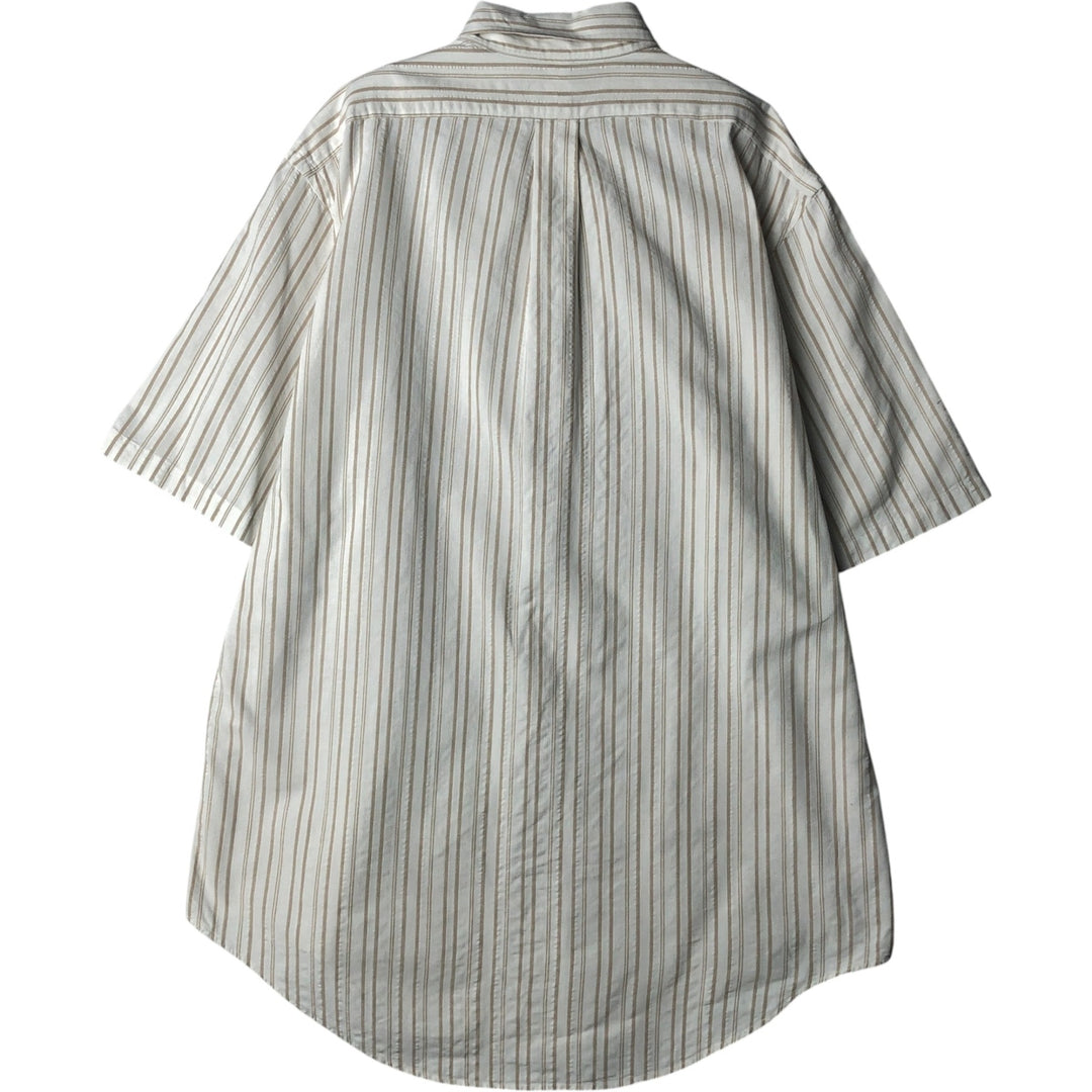 Ralph Lauren Multi-Stripe Short Sleeve Button-Down Striped Shirt, Men's Size L cotton white type Vintage Second Hand