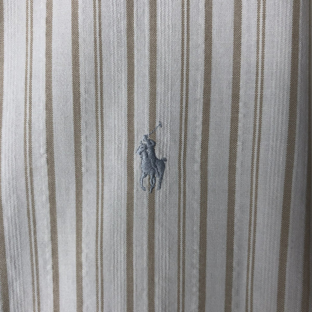 Ralph Lauren Multi-Stripe Short Sleeve Button-Down Striped Shirt, Men's Size L cotton white type Vintage Second Hand
