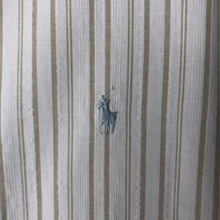 Ralph Lauren Multi-Stripe Short Sleeve Button-Down Striped Shirt, Men's Size L cotton white type Vintage Second Hand