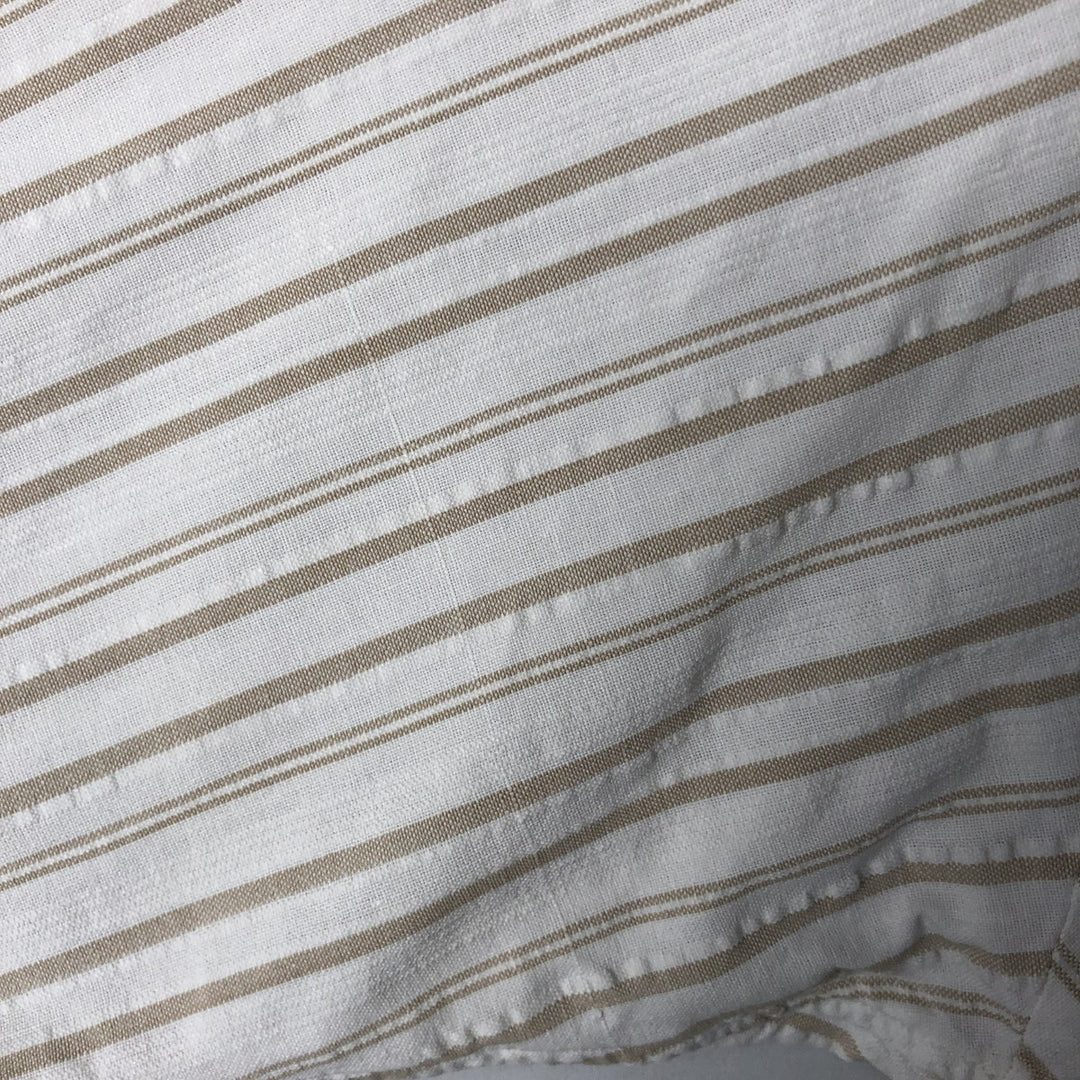 Ralph Lauren Multi-Stripe Short Sleeve Button-Down Striped Shirt, Men's Size L cotton white type Vintage Second Hand
