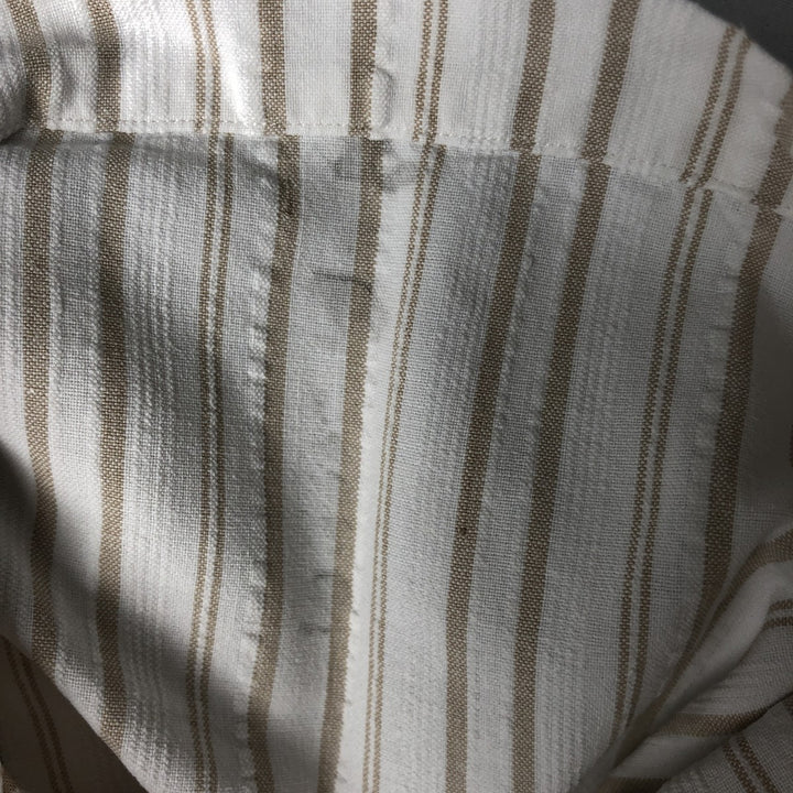 Ralph Lauren Multi-Stripe Short Sleeve Button-Down Striped Shirt, Men's Size L cotton white type Vintage Second Hand