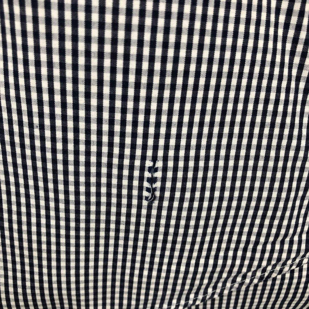 Ralph Lauren BLAKE Gingham Check Short Sleeve Button Down Check Shirt Men's Size L cotton navy blue type Vintage Second Hand