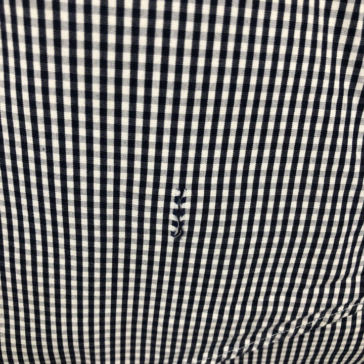 Ralph Lauren BLAKE Gingham Check Short Sleeve Button Down Check Shirt Men's Size L cotton navy blue type Vintage Second Hand