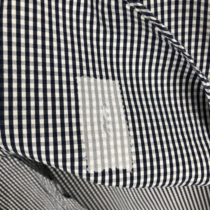 Ralph Lauren BLAKE Gingham Check Short Sleeve Button Down Check Shirt Men's Size L cotton navy blue type Vintage Second Hand
