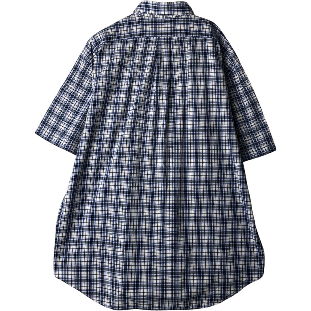 Ralph Lauren BLAKE short sleeve button down check shirt, men's size L cotton white type Vintage Second Hand