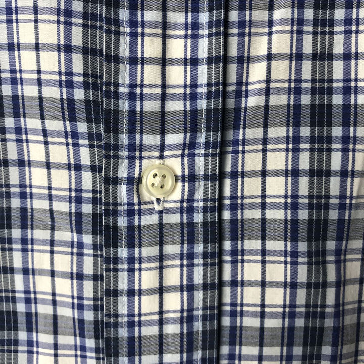 Ralph Lauren BLAKE short sleeve button down check shirt, men's size L cotton white type Vintage Second Hand