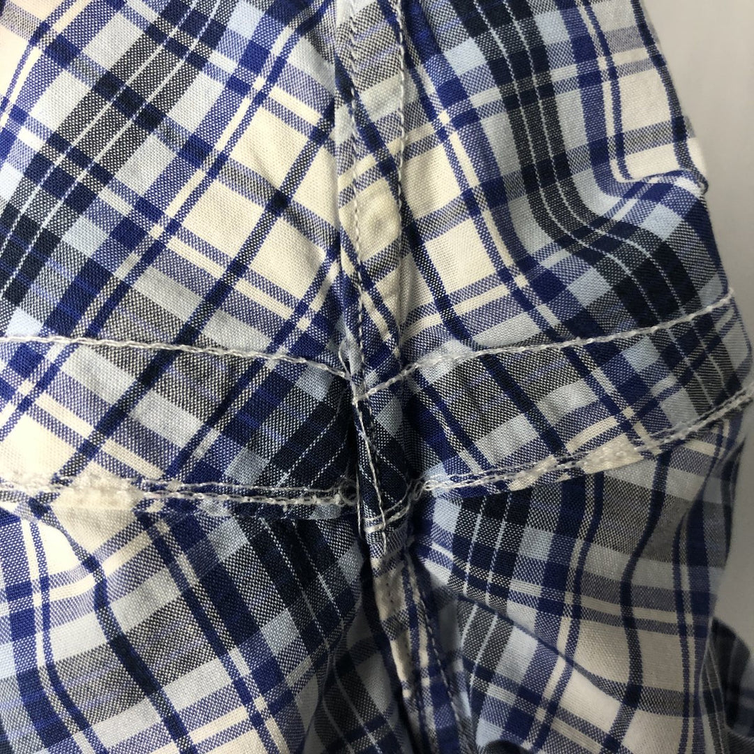 Ralph Lauren BLAKE short sleeve button down check shirt, men's size L cotton white type Vintage Second Hand
