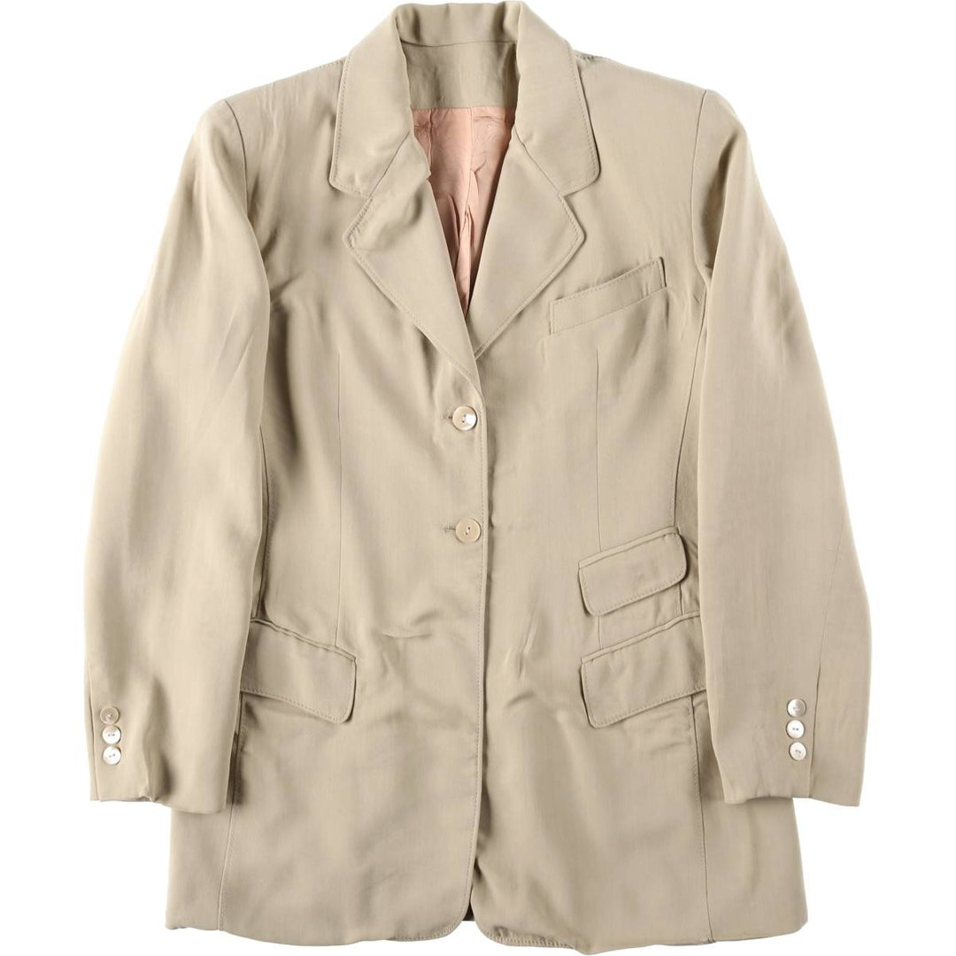 Blazer, tailored jacket, made in the USA, women's size L equivalent. Rayon Beige type Vintage Second Hand