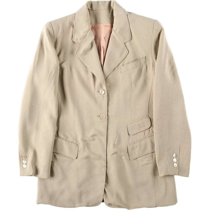 Blazer, tailored jacket, made in the USA, women's size L equivalent. Rayon Beige type Vintage Second Hand