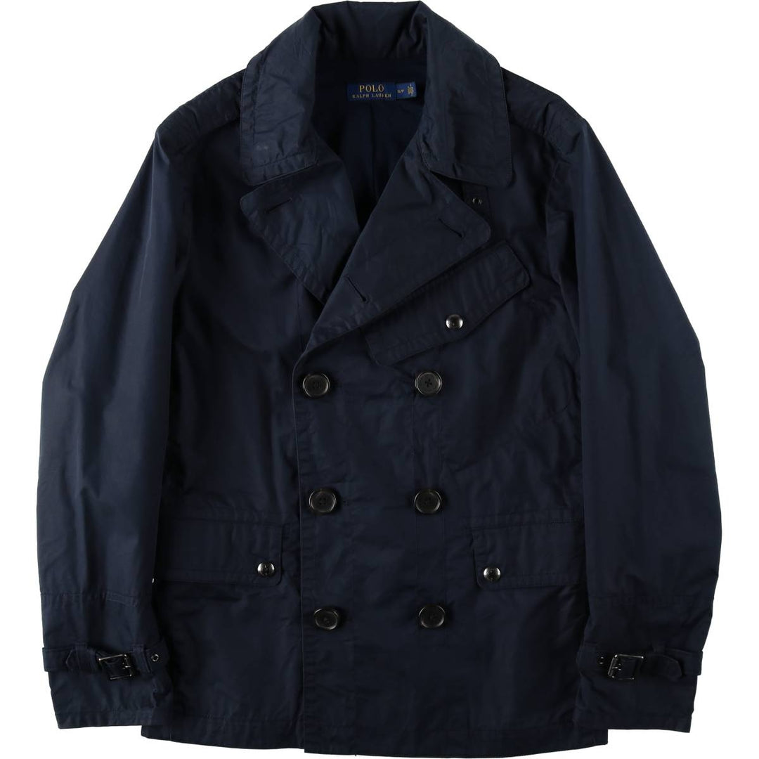 Ralph Lauren POLO RALPH LAUREN trench coat, short coat, women's size S (approx.) cotton navy blue type Vintage Second Hand