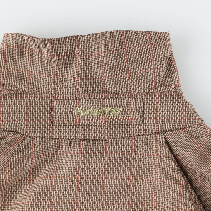 Burberry's check pattern houndstooth pattern trench coat/balmacaan coat, women's size L equivalent. polyester beige type brown Vintage Second Hand