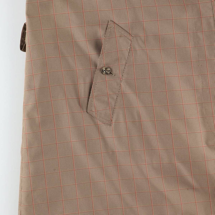 Burberry's check pattern houndstooth pattern trench coat/balmacaan coat, women's size L equivalent. polyester beige type brown Vintage Second Hand