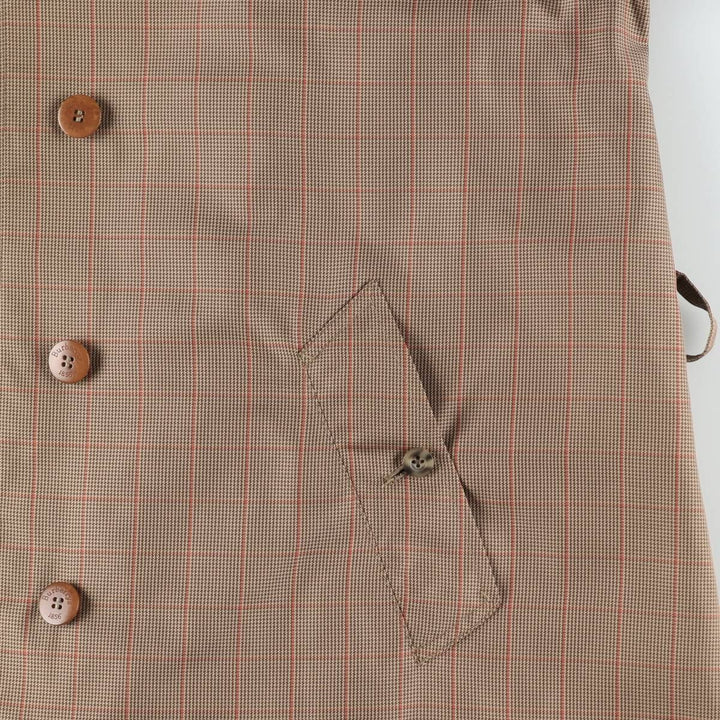 Burberry's check pattern houndstooth pattern trench coat/balmacaan coat, women's size L equivalent. polyester beige type brown Vintage Second Hand