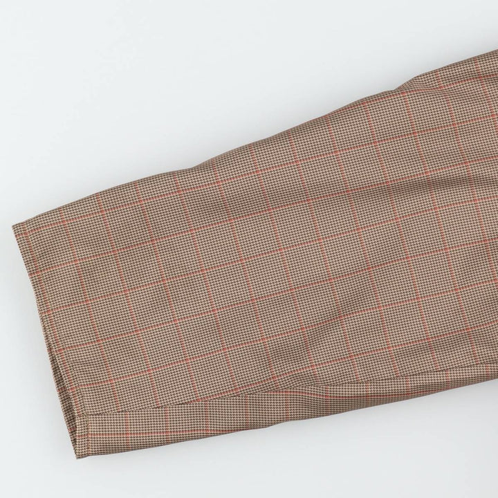 Burberry's check pattern houndstooth pattern trench coat/balmacaan coat, women's size L equivalent. polyester beige type brown Vintage Second Hand