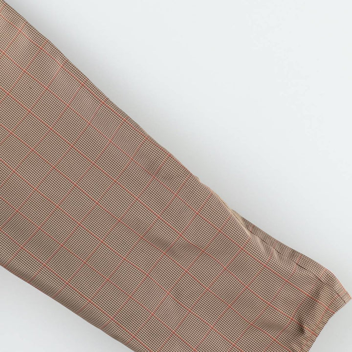 Burberry's check pattern houndstooth pattern trench coat/balmacaan coat, women's size L equivalent. polyester beige type brown Vintage Second Hand