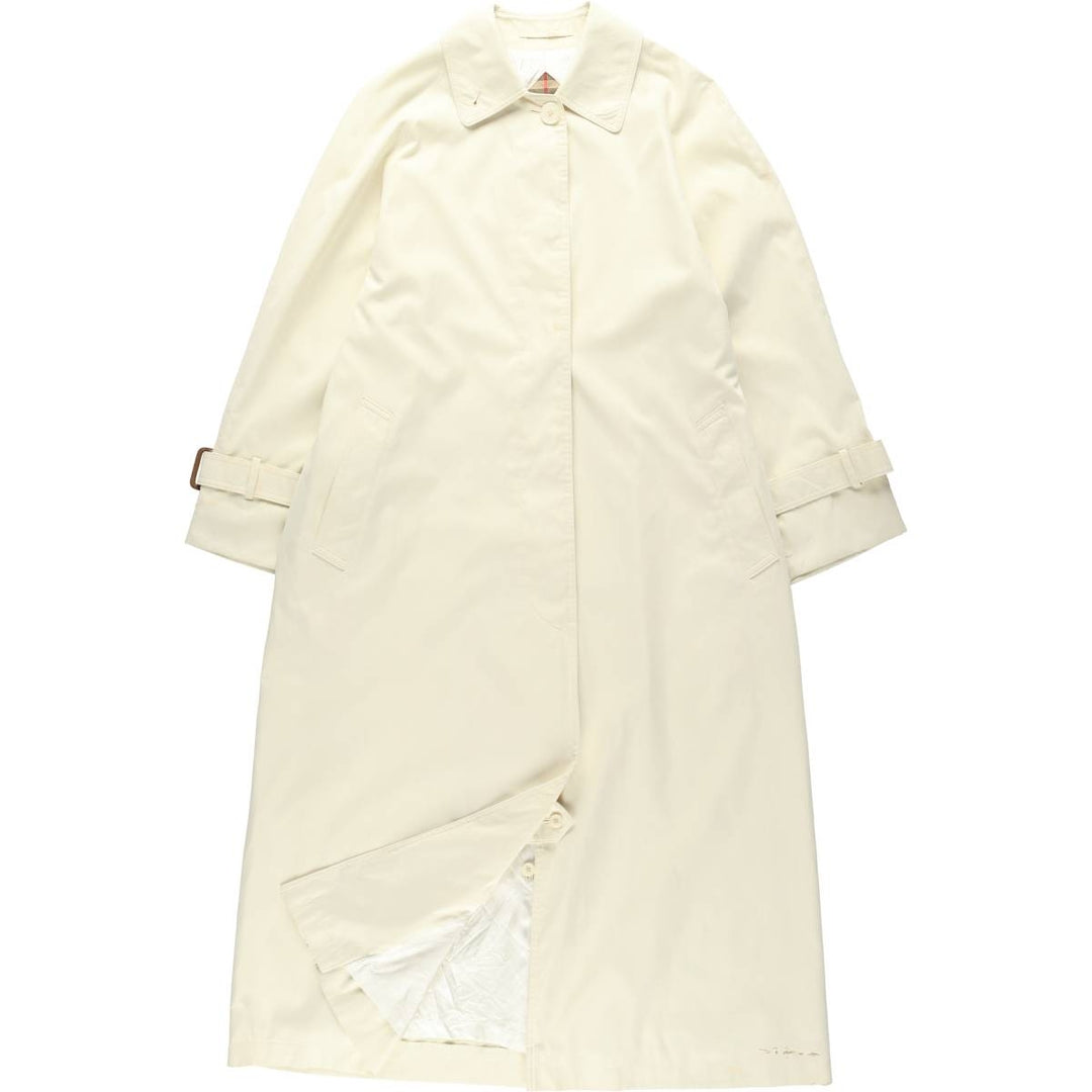 Burberry's Balmacaan Coat, Women's Size L cotton lemon yellow Vintage Second Hand