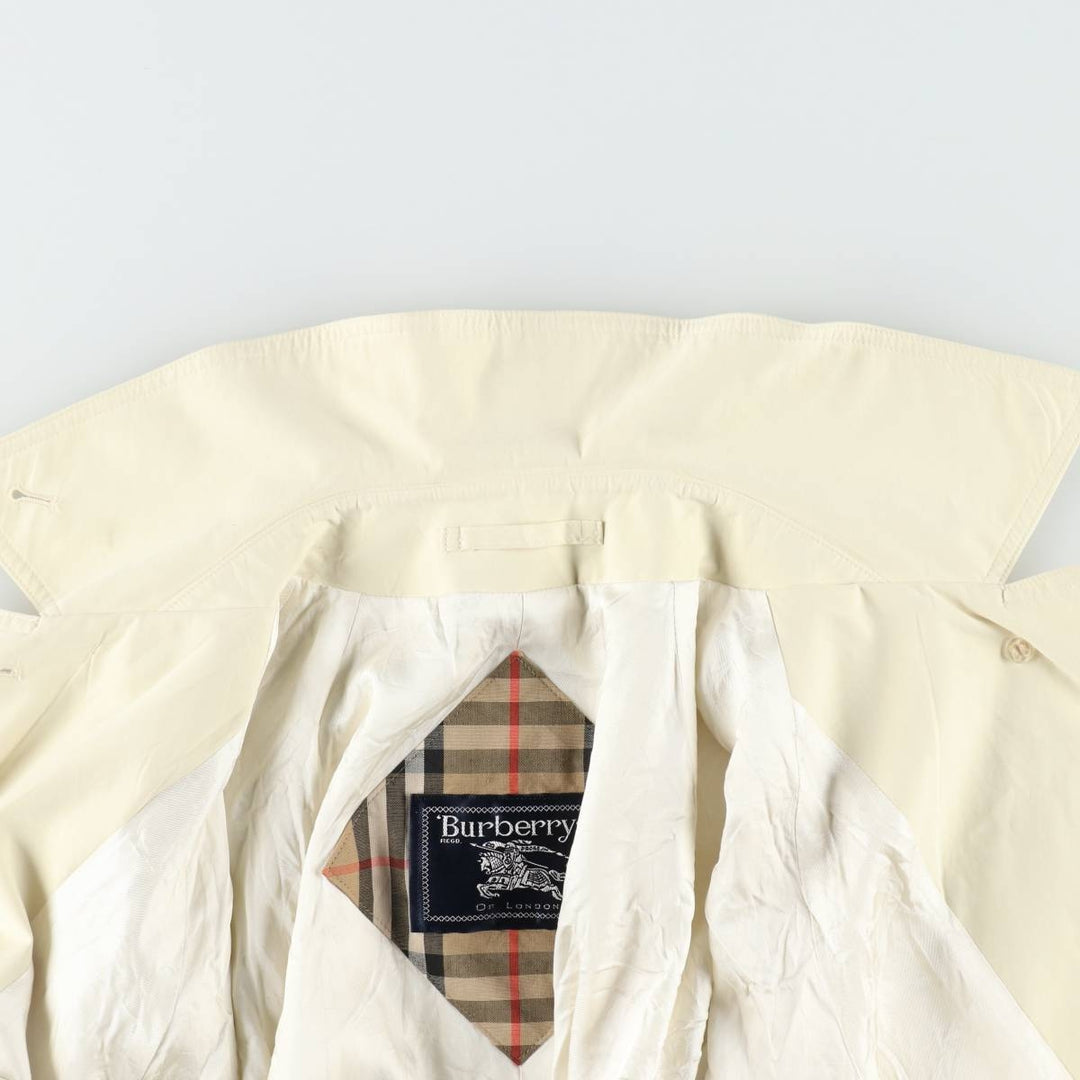 Burberry's Balmacaan Coat, Women's Size L cotton lemon yellow Vintage Second Hand