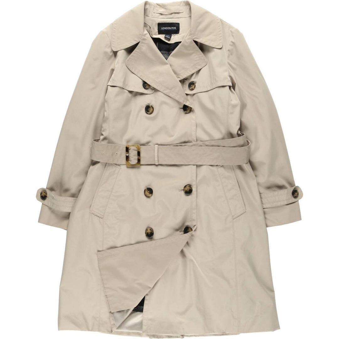 London Fog trench coat, women's size L polyester Beige type Vintage Second Hand