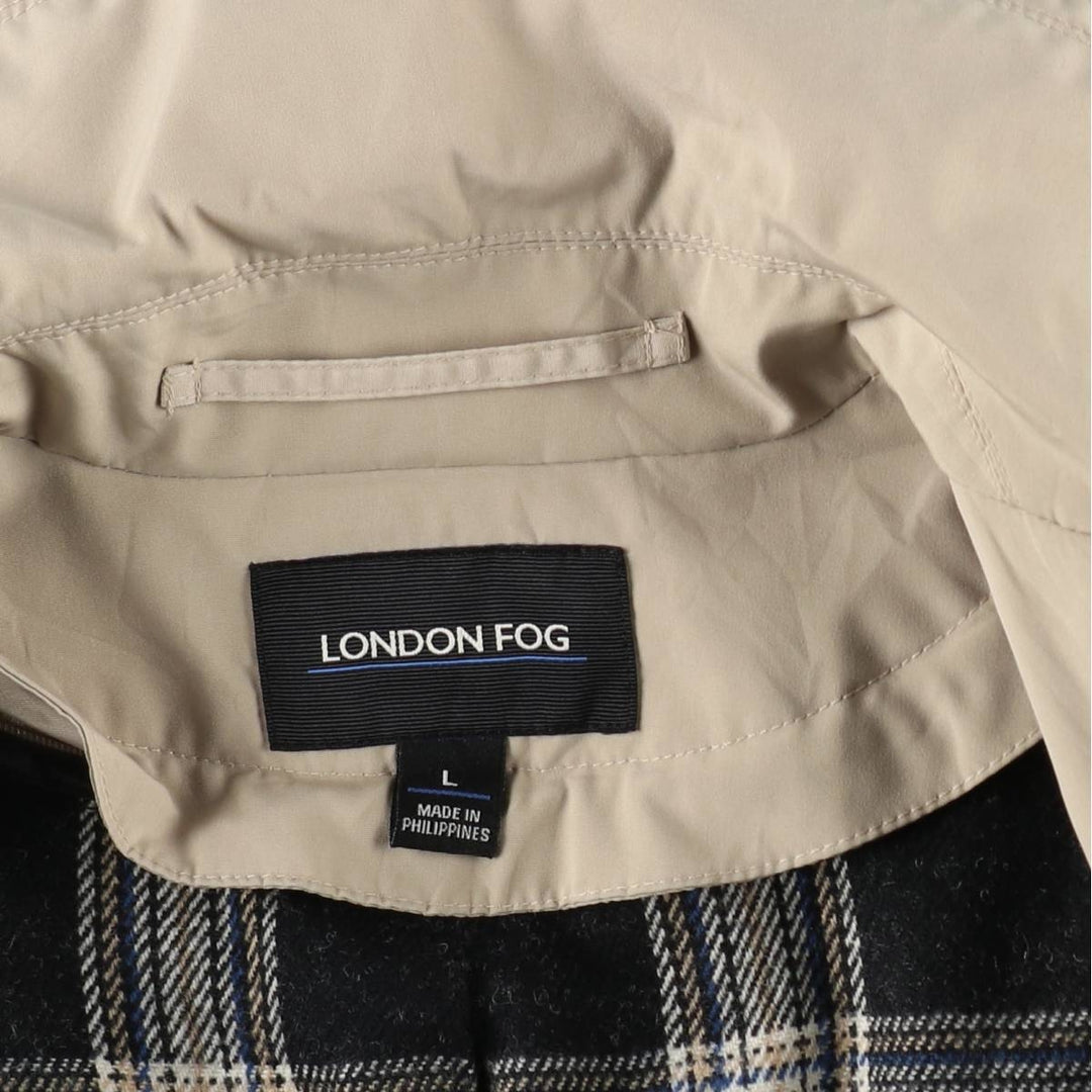 London Fog trench coat, women's size L polyester Beige type Vintage Second Hand