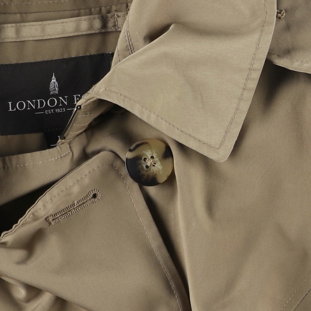 London Fog trench coat, women's size L polyester Khaki type beige Vintage Second Hand