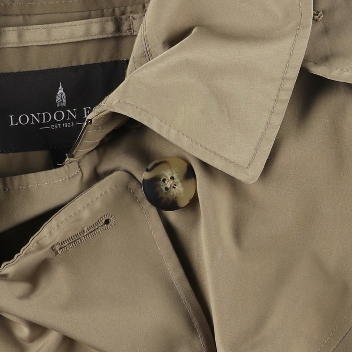 London Fog trench coat, women's size L polyester Khaki type beige Vintage Second Hand