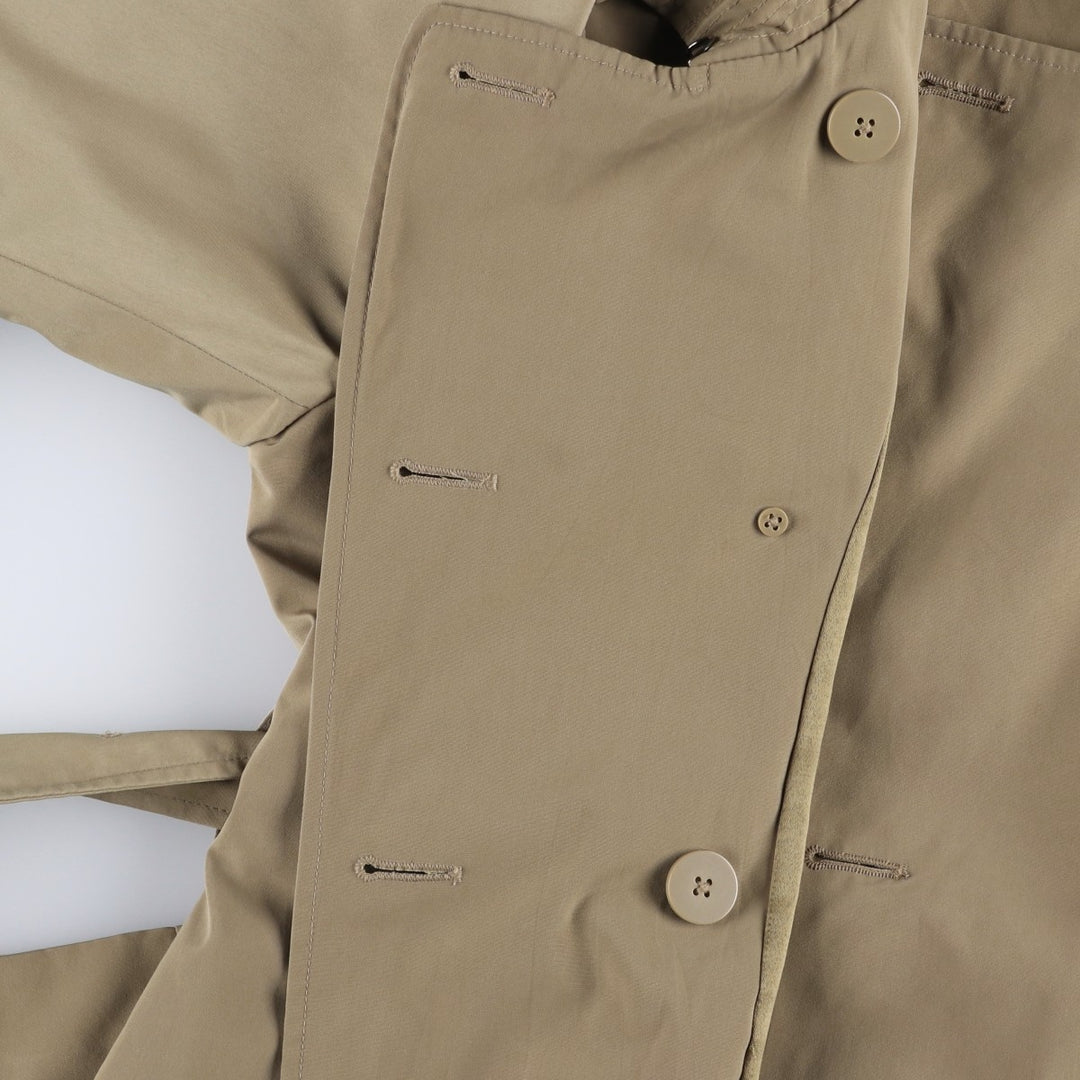 London Fog trench coat, women's size L polyester Khaki type beige Vintage Second Hand