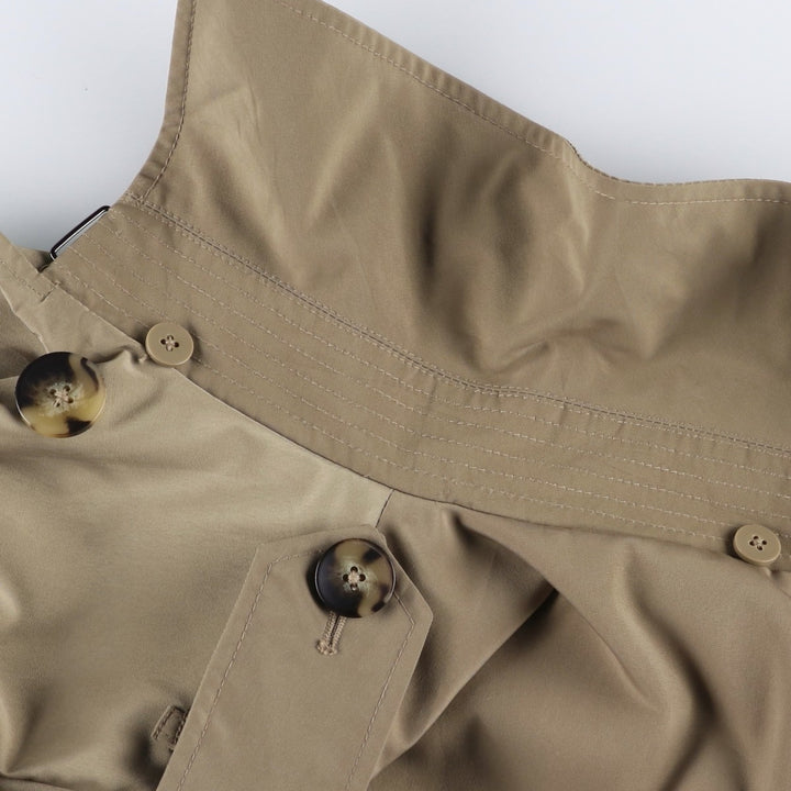 London Fog trench coat, women's size L polyester Khaki type beige Vintage Second Hand