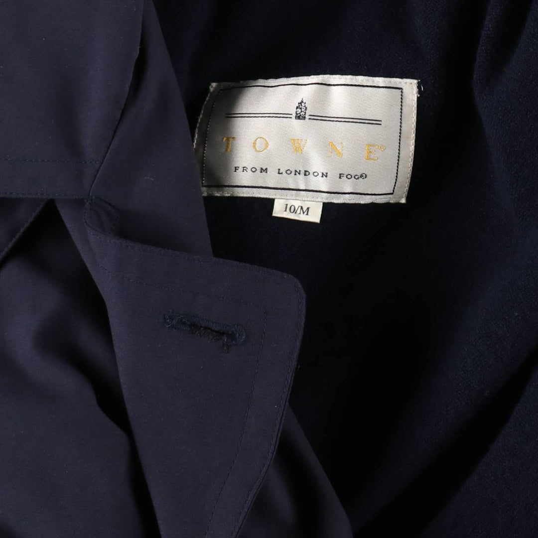 London Fog Town Trench Coat, Women's Size L (approx.) polyester navy blue type Vintage Second Hand