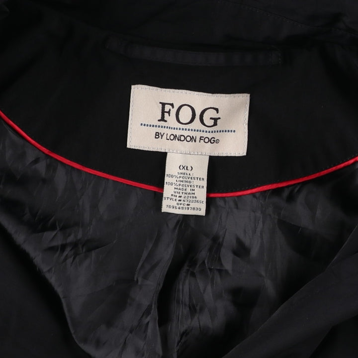 London Fog hooded stand-collar coat/balmacaan coat, women's size XL equivalent, vintage. polyester black type Vintage Second Hand