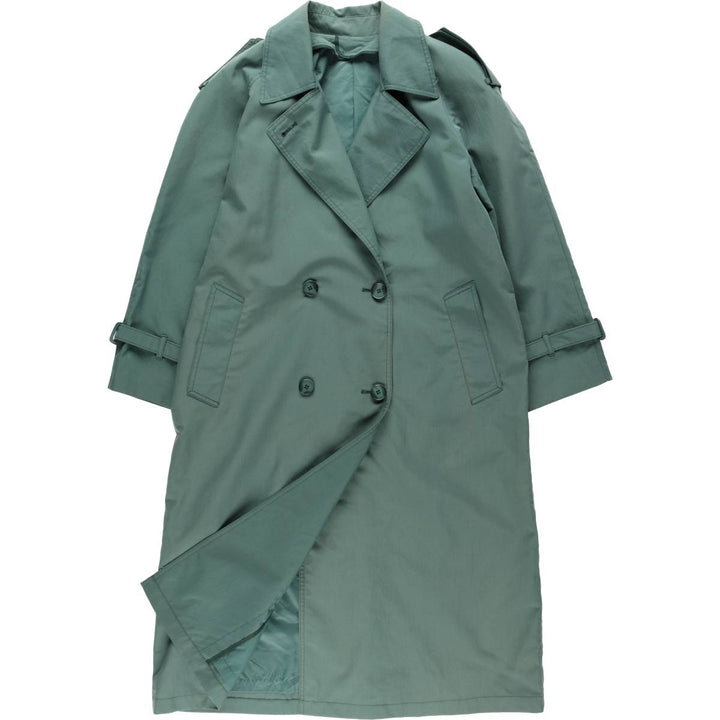London Fog trench coat, women's size M (approx.), vintage. polyester Khaki type sage green Vintage Second Hand