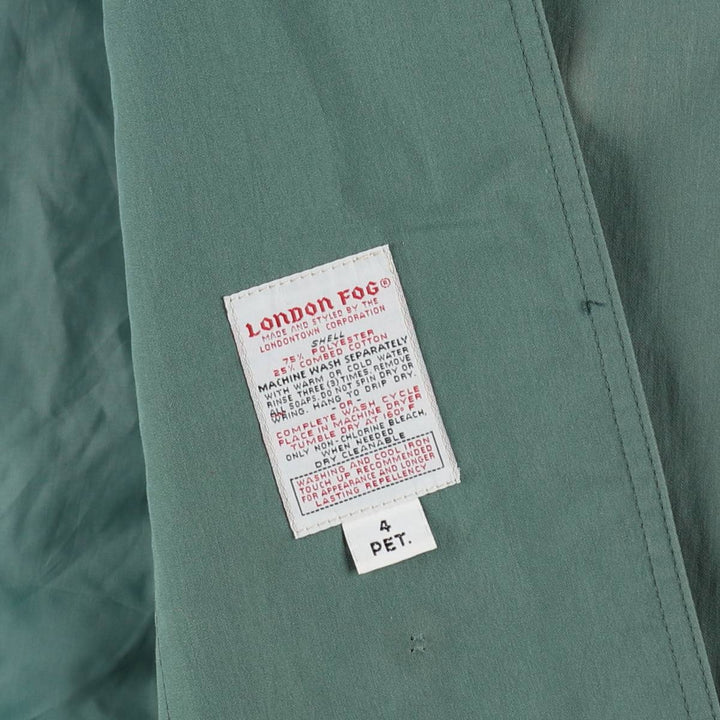 London Fog trench coat, women's size M (approx.), vintage. polyester Khaki type sage green Vintage Second Hand