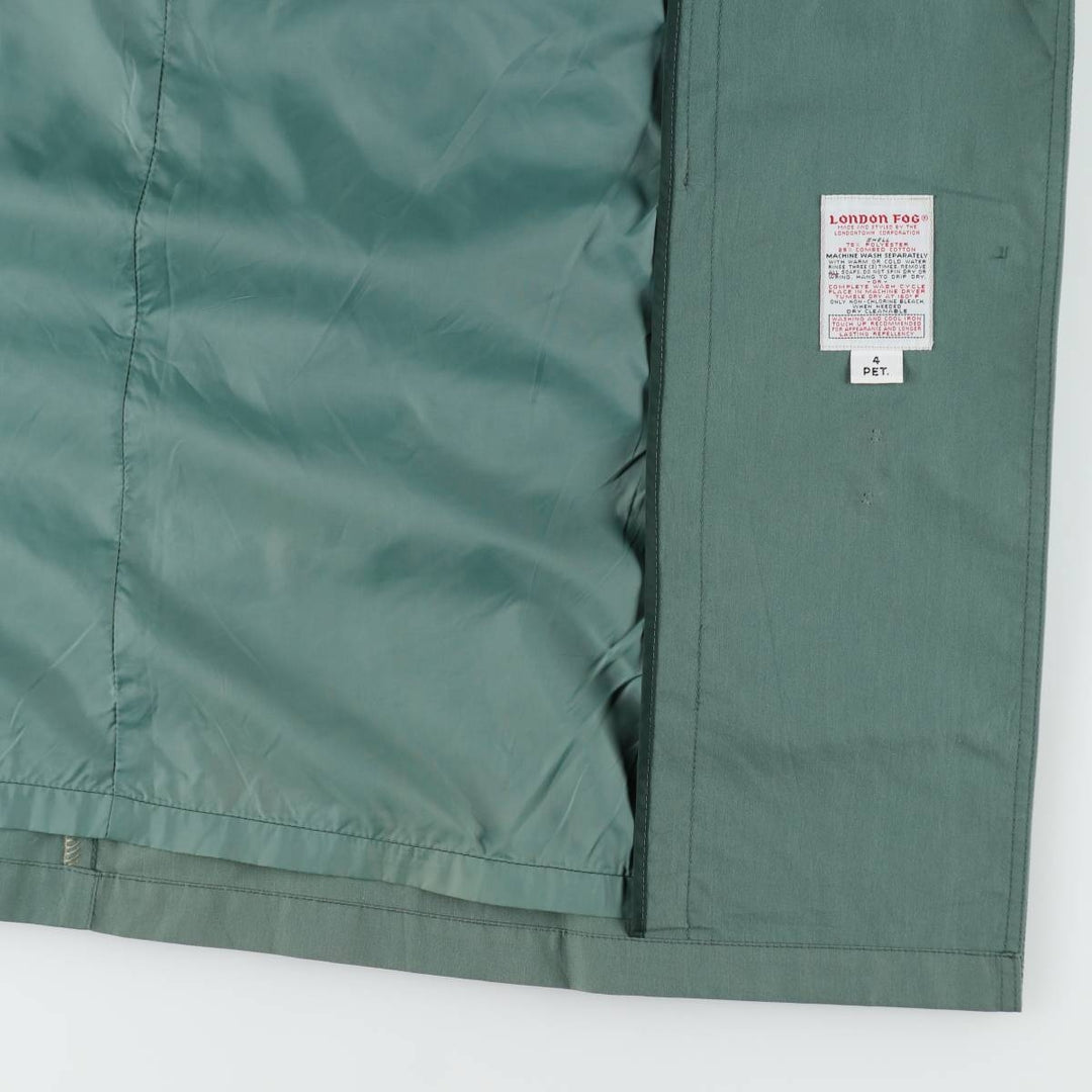 London Fog trench coat, women's size M (approx.), vintage. polyester Khaki type sage green Vintage Second Hand