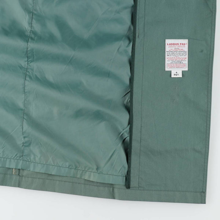 London Fog trench coat, women's size M (approx.), vintage. polyester Khaki type sage green Vintage Second Hand