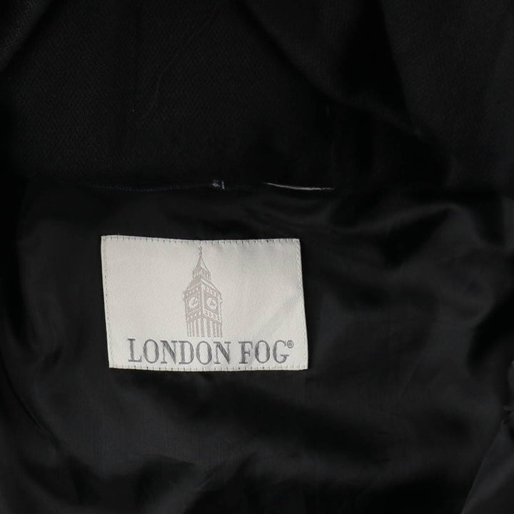 London Fog hooded stand-collar coat/balmacaan coat, women's size M (approx.) unclear black type Vintage Second Hand