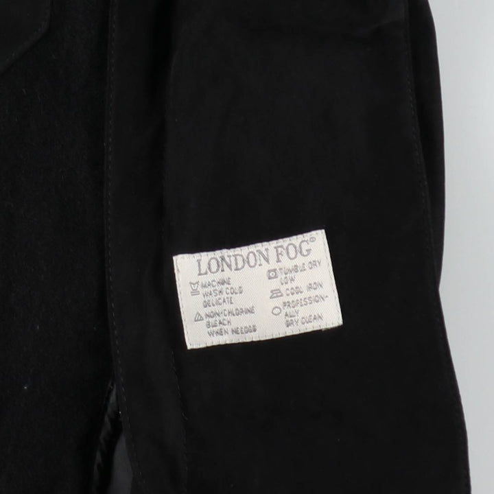 London Fog hooded stand-collar coat/balmacaan coat, women's size M (approx.) unclear black type Vintage Second Hand