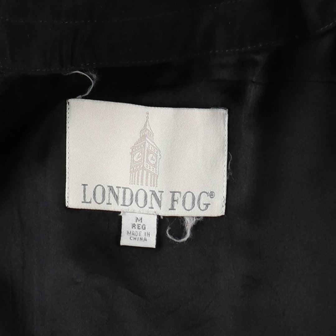London Fog hooded stand-collar coat/balmacaan coat, women's size M (approx.) unclear black type Vintage Second Hand